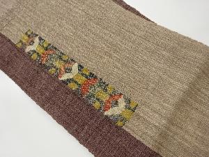 リサイクル　手織真綿紬抽象花模様織出し名古屋帯